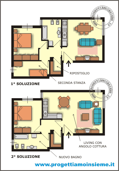 Progettiamo insieme arredamento e ristrutturazione architettura ... Casa di 60 mq