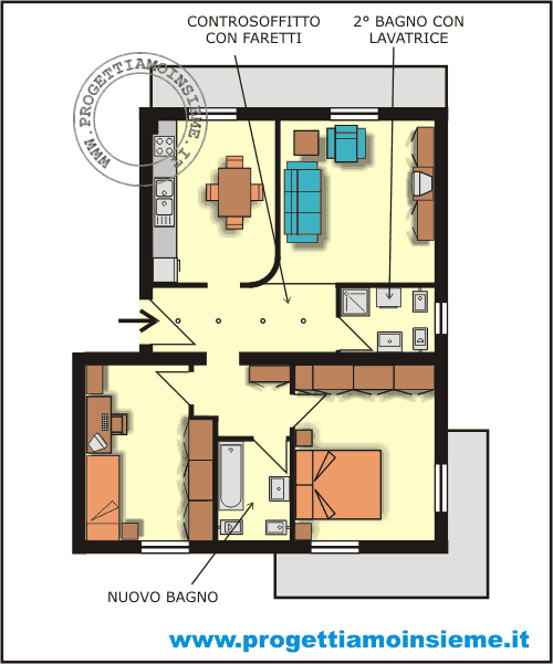 Progettiamo insieme arredamento e ristrutturazione architettura ... Progetto appartamento 70 mq